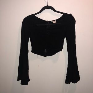 Boho Black Crop Top
